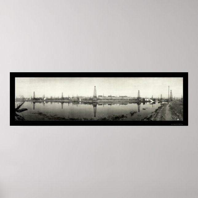 Affiche Kern River, CA Oil Photo 1910 (Devant)