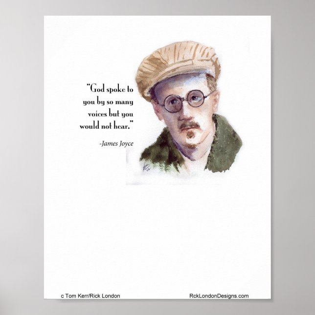 Affiche Kerr/London Citation James Joyce & "Dieu a parlé" (Devant)