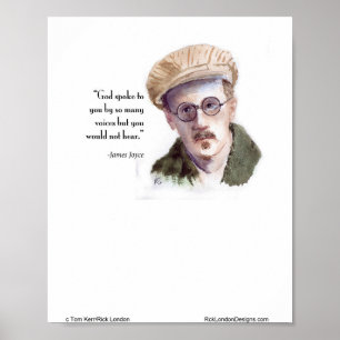 Affiche Kerr/Londres James Joyce et la citation "God Spoke