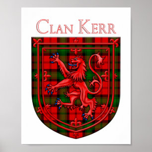 Affiche Kerr Tartan Scottish Plaid Lion Rampant