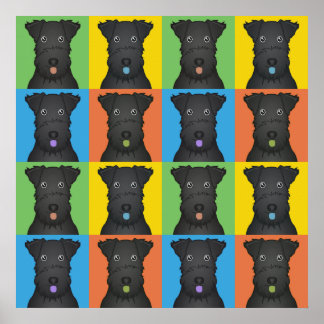 Affiche Kerry Blue Terrier Dog Dessin-Art Pop