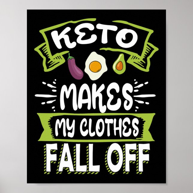 Affiche Keto Diet Basse Carbe Ketogénique Vêtements de Két (Devant)