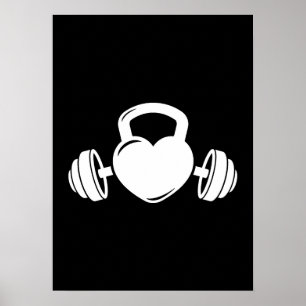 Affiche Kettlebell Barbell Love - Gym Workout Motivational
