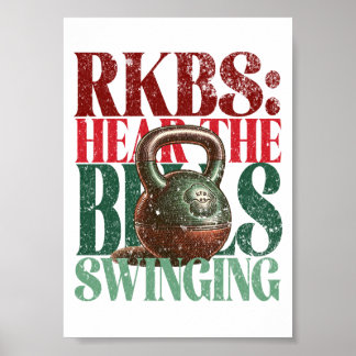 Affiche Kettlebell Swings Fun Noël Version Fitness