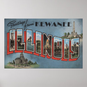Affiche Kewanee, l'Illinois - grandes scènes de lettre