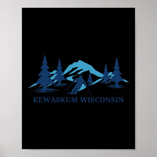Affiche Kewaskum Wisconsin Station de ski Ski (Devant)