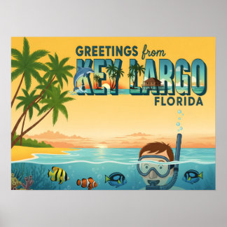 Affiche Key Largo Florida – Tropical Vacation