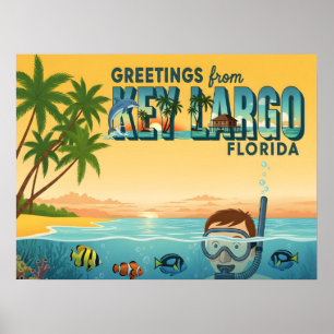 Affiche Key Largo Floride – Vacances Tropicales