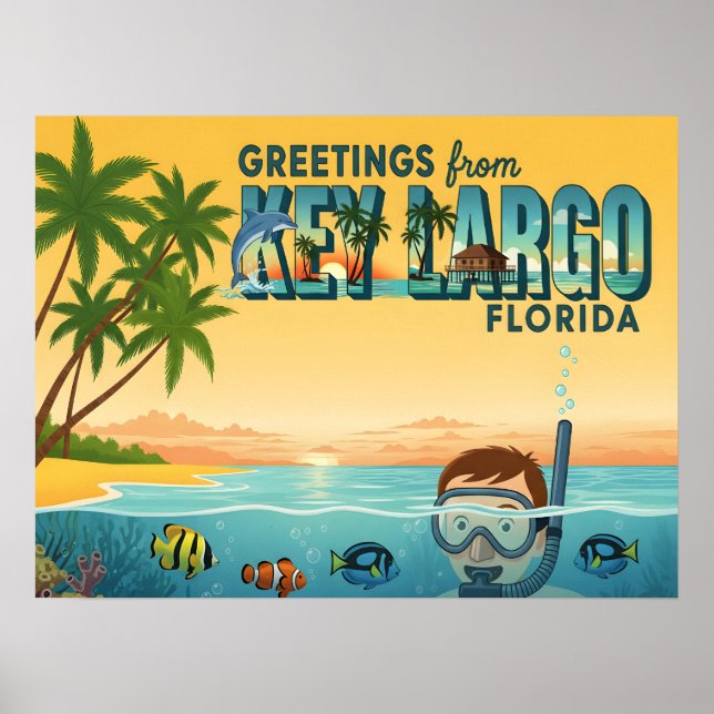 Affiche Key Largo Floride – Vacances Tropicales (Devant)