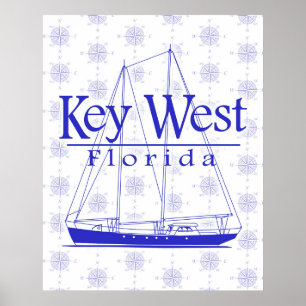 Affiche Key West Florida Sailing
