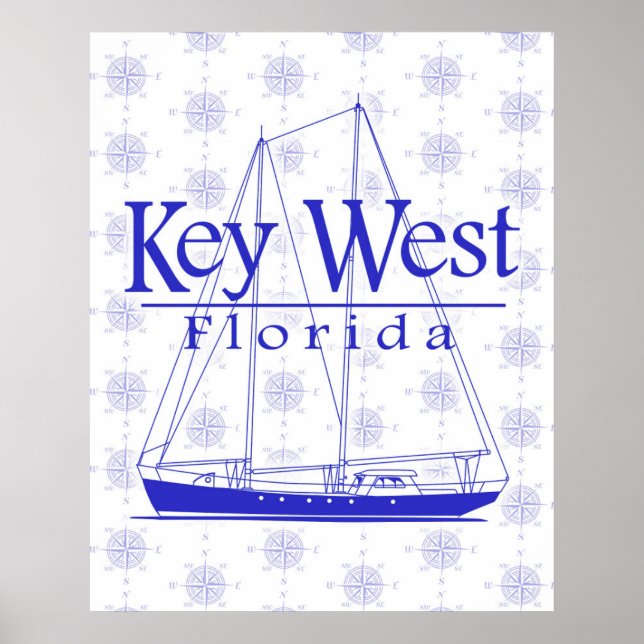 Affiche Key West Florida Sailing (Devant)