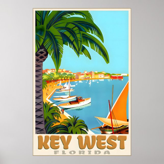 Affiche Key West Floride Atlantique Golfe du Mexique Tropi (Devant)
