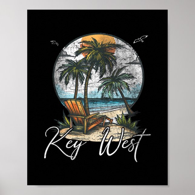 Affiche Key West Floride Fl Palmiers  (Devant)