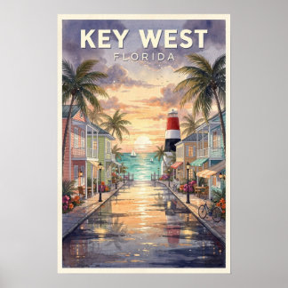Affiche Key West Floride Voyage Vintage