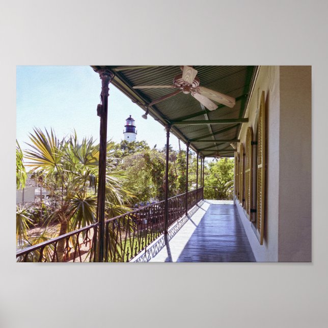 Affiche Key West Lighthouse Vue depuis Hemingway House (Devant)