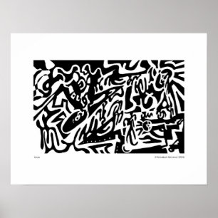 Affiche "Keys", B&W numérique abstrait