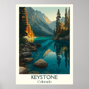 Affiche Keystone Colorado Vintage Mountain Lake Art