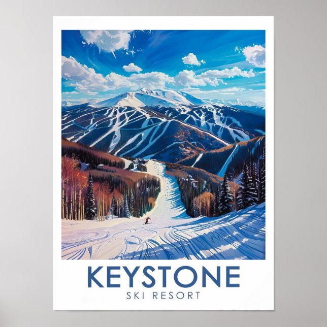 Affiche Keystone Ski Resort Art - Dercum Mountain Print -  (Devant)