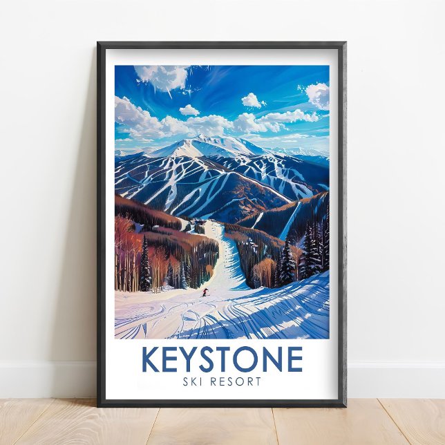 Affiche Keystone Ski Resort Art - Dercum Mountain Print -  (Créateur téléchargé)