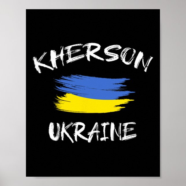 Affiche Kherson Ukraine Souvenir Drapeau du pays ukrainien (Devant)