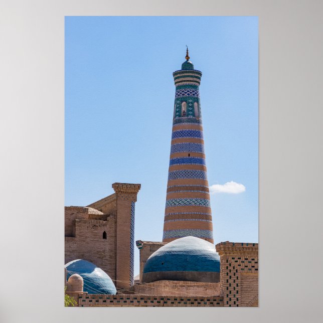 Affiche Khiva, Ouzbékistan - Minaret Islam Khodja (Devant)