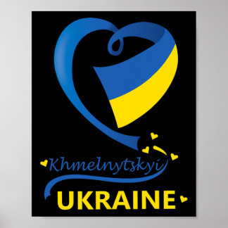 Affiche Khmelnytskyï Ukraine Drapeau National Emblème de C