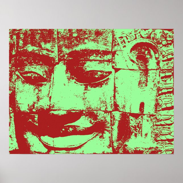 Affiche Khmer Stone Face ... Temple de Bayon, Cambodge (Devant)