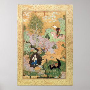 Affiche Khusrau voit Shirin se baigner dans un ruisseau