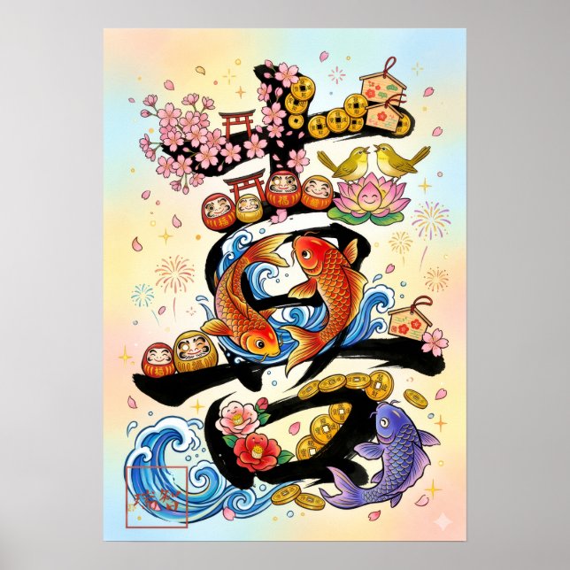 Affiche Ki: Elegant Calligraphy "Joy" Art260020210 (Devant)