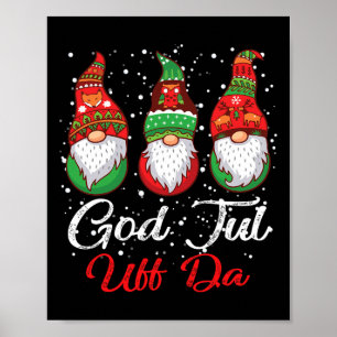 Affiche Ki God Jul Uff Da Swedish Joyeux Noël Gnome Co