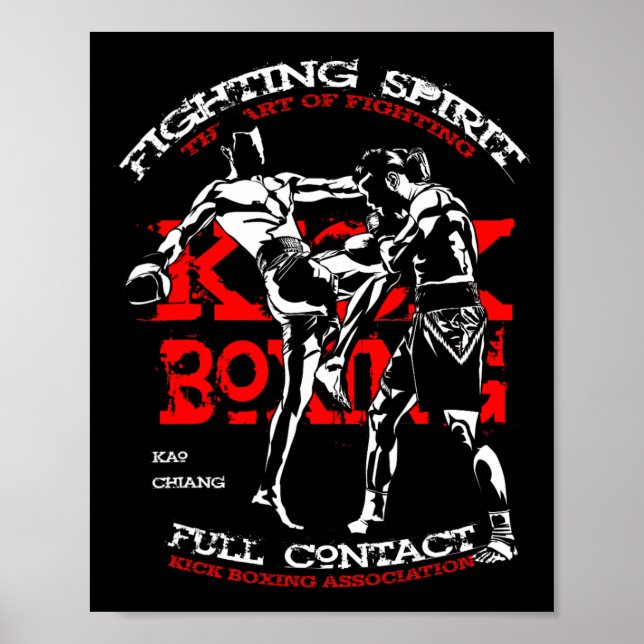 Affiche Kick Boxing Fighter Design For Mma Fans  (Devant)
