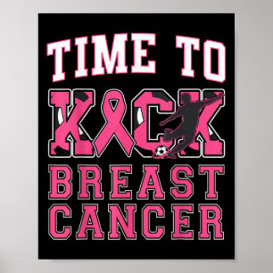 Affiche Kick Breast Cancer Awareness Soccer rose Ruban Bo