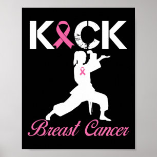 Affiche Kick Breast Cancer Karate Sensibilisation au cance