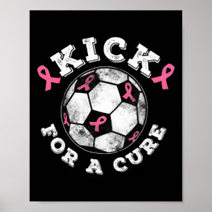 Affiche Kick For A Cure Ruban Rose Cancer du Sein Sensibil