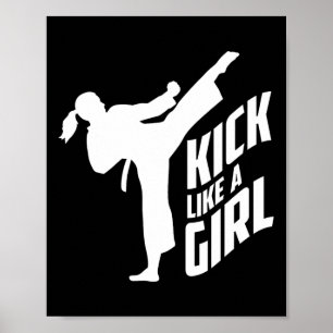 Affiche Kick Like A Girl-karate Kickboxing Girl