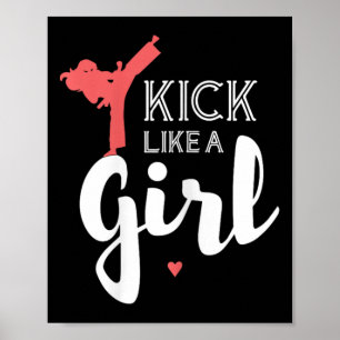 Affiche Kick Like A Karate Girl Fight Sport Cadeau