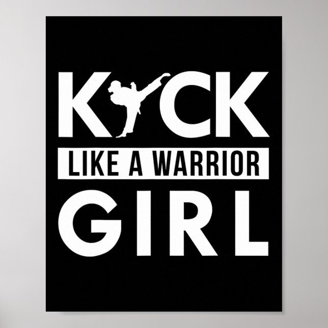 Affiche Kick Like A Warrior Girl Karate Taekwondo (Devant)