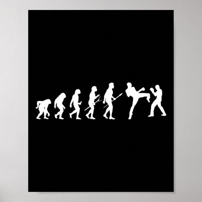 Affiche Kick Mma Kickboxing Boxer Boxing Human Evolution S (Devant)