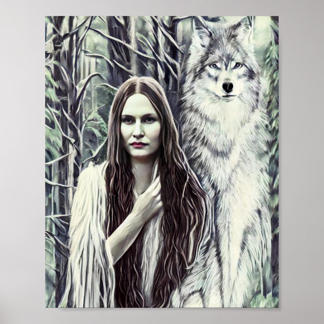 Affiche Kickapoo Indian Brujah White Wolf art original (Devant)