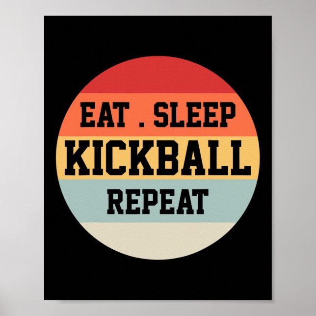Affiche Kickball Player Retro Funny Cadeau (Devant)