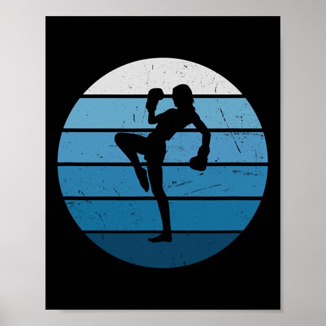 Affiche Kickboxeuse Boxe anglaise Kickboxing Boxe masculin (Devant)