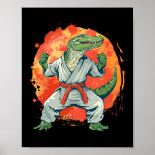 Affiche Kickboxing Crocodile Taekwondo Karaté Mma Drôle Ma
