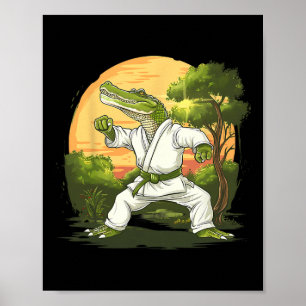 Affiche Kickboxing Crocodile Taekwondo Karaté Mma Drôle Ma