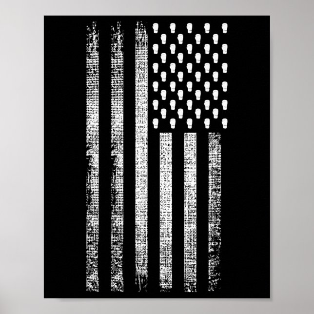 Affiche Kickboxing Drapeau Américain  (Devant)