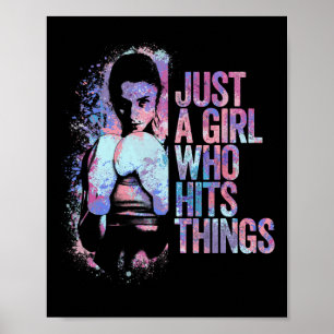 Affiche Kickboxing drôle Juste une fille qui frappe des ch