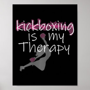Affiche Kickboxing Féminin Est Ma Thérapie , Kickboxin