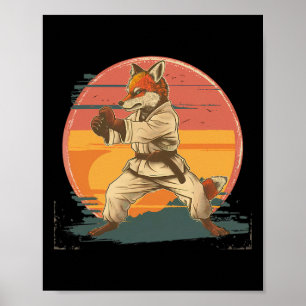 Affiche Kickboxing Fox Arts Martiaux Karaté Jiu-jitsu Mma