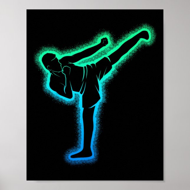Affiche Kickboxing Karaté Kickboxer Taekwondo Enfants Homm (Devant)
