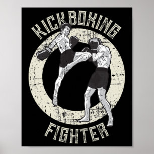 Affiche Kickboxing Kickboxer Arts Martiaux Cool Combattant
