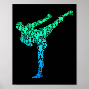 Affiche Kickboxing Kickboxer Karaté Enfants Garçons Hommes